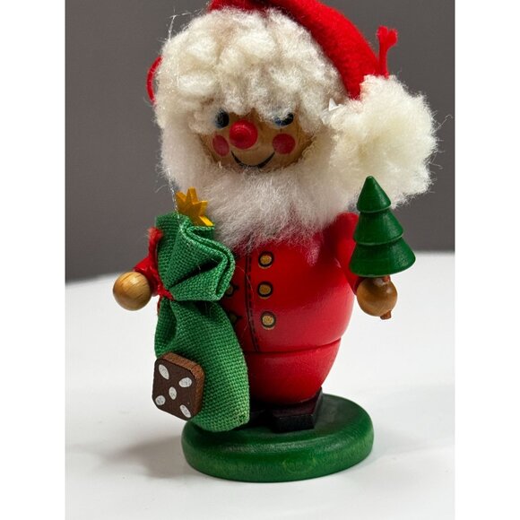 Holzkunst Christian Ulbricht Santa Holding Tree & Toy Sack West Germany 4" - Picture 6 of 6